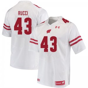 Men's Wisconsin Badgers NCAA #43 Hayden Rucci White Authentic Under Armour Stitched College Football Jersey DT31D22ZN